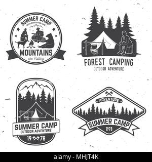 Summer Camp. Illustrazione Vettoriale. Concetto per una camicia o un logo, stampa, timbro o il raccordo a t. Illustrazione Vettoriale