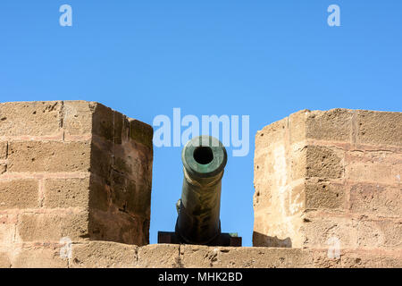 Cittadella fortificata e pareti in Essouira Marocco Foto Stock