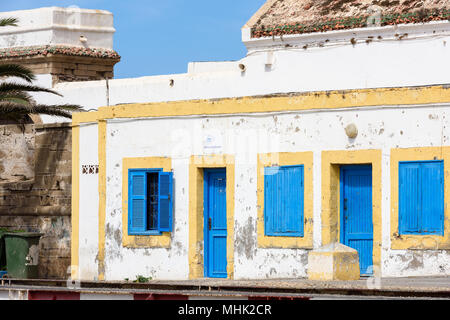 Cittadella fortificata e pareti in Essouira Marocco Foto Stock