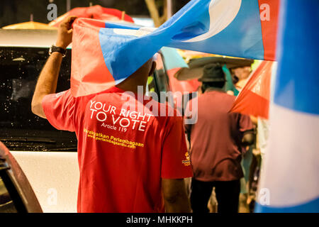 Kuala Lumpur, Malesia. Il 1 maggio, 2018. Malaysia elezioni generali (GE14) cade il 9 maggio, 2018, seguendo il sentiero di campagna. © Danny Chan/Alamy Live News. Foto Stock