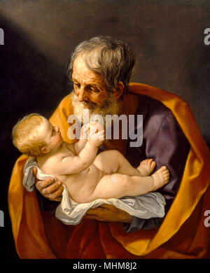 San Giuseppe e il Bambino Gesù, Guido Reni, circa 1640 Foto Stock