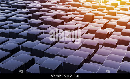 Il business aziendale abstract 3d rendering immagine sfondo con array di cubetti in sequenza di ripetizione Foto Stock