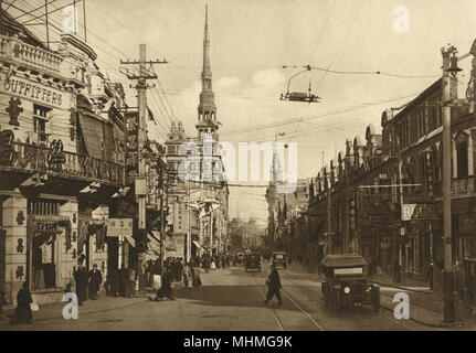 Nanking Road a Shanghai, Cina 1920s Foto Stock