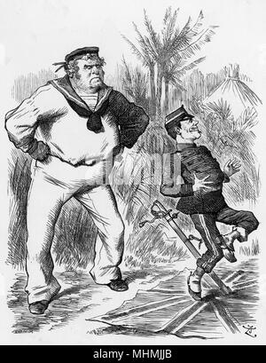 Cartone animato, inglese semplice (John Bull e Francia) Foto Stock