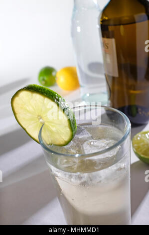 Il Porto bianco e acqua tonica bere Foto Stock