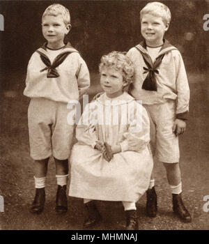 Il Principe Alberto, la Principessa Maria e il Principe Edoardo Foto Stock