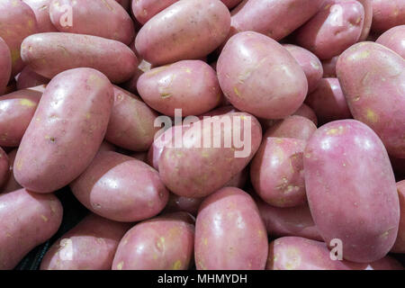 Partita di patate pronti per la vendita al mercato Foto Stock