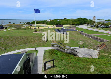 Fort Moultrie una fortezza americano che è stato utilizzato dal 1776 al 1947. Foto Stock