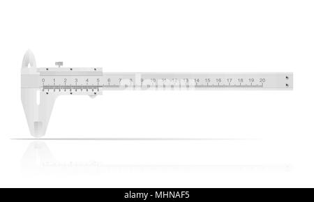 Pinza di metallo per misurazioni accurate illustrazione vettoriale isolati su sfondo bianco Illustrazione Vettoriale