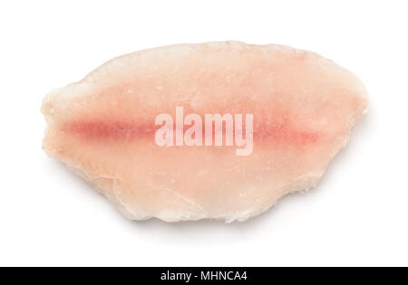 Vista dall'alto di congelati Filetto di pesce isolato su bianco Foto Stock