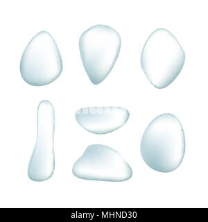 Impostare diverse gocce d'acqua. Spruzzare su vetro Illustrazione Vettoriale