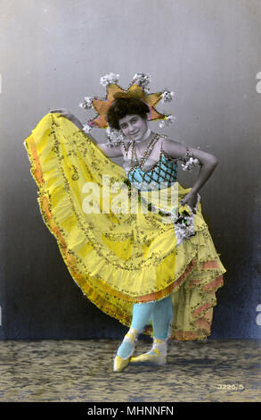 Serie di carte di divertimento di un ballerino britannico in un costume a gonna larga Foto Stock