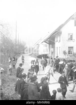 La Svizzera. Una pasqua personalizzata; uovo simbolo di nascosto la germinazione 1900 antica stampa Foto Stock