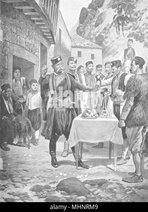 MONTENEGRO. Pasqua montenegrino personalizzata; bere Santa Trinità, rompere le uova 1900 Foto Stock