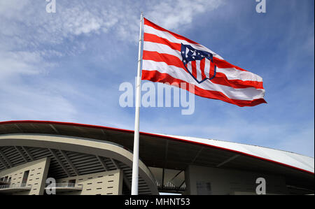 Una veduta dello Stadio Wanda Metropolitano di Madrid dove l'Arsenal affronterà l'Atletico Madrid nella UEFA Europa League, semifinale domani sera. PREMERE ASSOCIAZIONE foto. Data foto: Mercoledì 2 maggio 2018. Vedi la storia della Pennsylvania Soccer Arsenal. Il credito fotografico dovrebbe essere: Adam Davy/PA filo Foto Stock