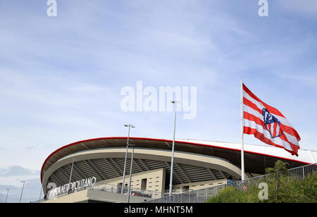 Una vista di Wanda Metropolitano Stadium di Madrid dove Arsenal affronteranno Atletico Madrid nella UEFA Europa League, Semi finale domani notte. Stampa foto di associazione. Picture Data: Mercoledì 2 maggio 2018. Vedere PA storia calcio Arsenal. Foto di credito dovrebbe leggere: Adam Davy/PA FILO Foto Stock