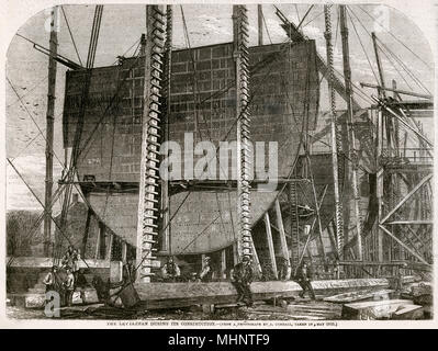 Costruzione del Leviathan più tardi Grande Oriente 1855 Foto Stock