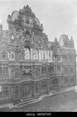 PAS-DE-CALAIS. Arras. Hotel de Ville 1895 antica vintage delle immagini di stampa Foto Stock