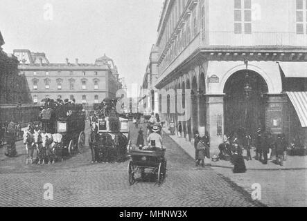 Parigi. rue de Rivoli 1895 antica vintage delle immagini di stampa Foto Stock