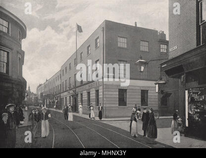 IPSWICH. La Great White Horse Hotel, Carr Street. Suffolk 1900 antica stampa Foto Stock