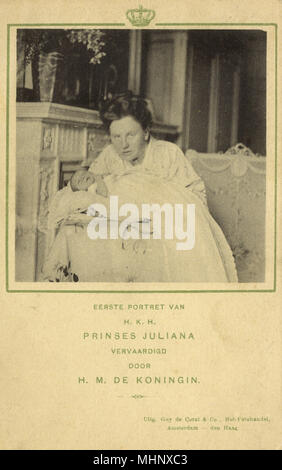 Principessa Juliana d'Olanda da bambino, con la regina Wilhelmina Foto Stock