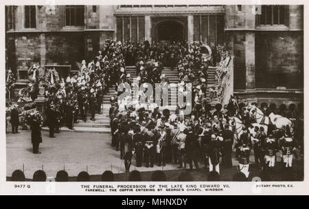 Processione funebre di Re Edoardo VII, Windsor Foto Stock