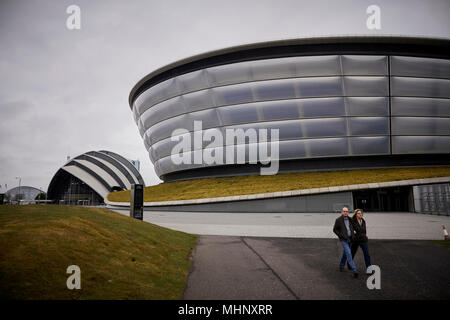 Glasgow in Scozia, il SSE Idro e SEC Center dietro Foto Stock