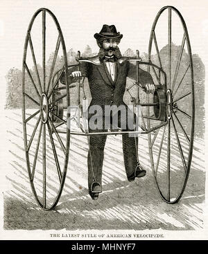 Ultimo stile di velocipede americano 1869 Foto Stock