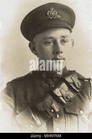 Soldier, Canadian 53rd Field Artillery, WW1 Foto Stock