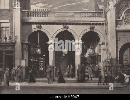 Burlington Arcade e Piccadilly. Londra 1896 antica vintage delle immagini di stampa Foto Stock