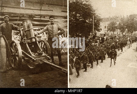 Soldati tedeschi e prigionieri di guerra, WW1 Foto Stock