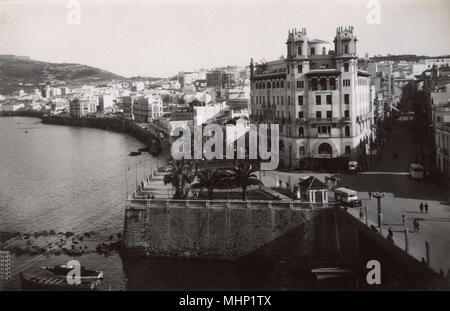 Vista di Ceuta, città spagnola in Marocco, Nord Africa Foto Stock