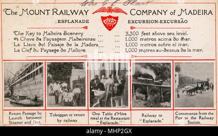 Pubblicità per il Monte ferroviario, Madeira Foto Stock