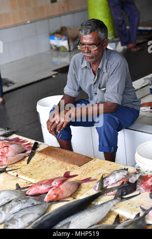 Maschio, Maldive - Marzo 4 2017 - persone che acquistano a isola capitale mercato del pesce Foto Stock