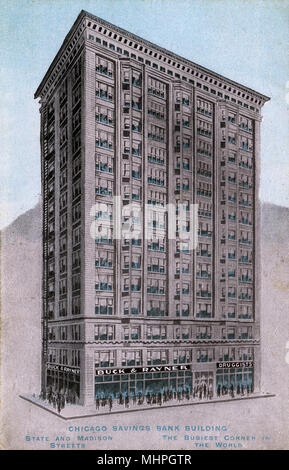 Chicago Savings Bank Building, Chicago, Illinois, USA Foto Stock
