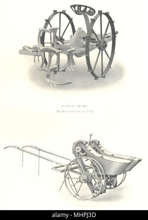 Agricoltura. Potato Digger (Martin's coltivatore Co) ; Richmond piantatrice di patate 1912 Foto Stock