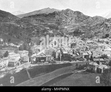 ARIÈGE. Ax-les-Thermes- Vue générale 1903 antica vintage delle immagini di stampa Foto Stock