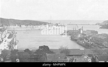 PYRÉNÉES-orientales. Port-Vendres- Vue générale 1903 antica immagine di stampa Foto Stock