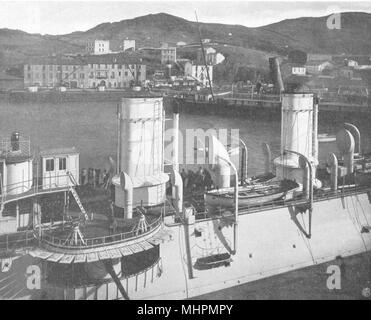 PYRÉNÉES-orientales. Port-Vendres- Le port 1903 antica immagine di stampa Foto Stock