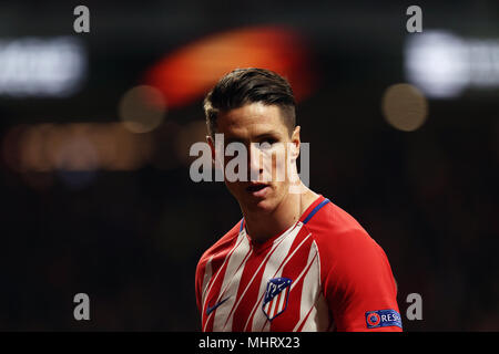 Madrid, Spagna. Il 3 maggio 2018. Fernando Torres (Club Atletico de Madrid) visto durante la UEFA Europa League Semi Finale seconda gamba match tra Atletico de Madrid e Arsenal FC a Wanda Metropolitano Stadium di Madrid, Spagna. Punteggio finale (Atletico de Madrid 1-0 Arsenal FC). Credito: SOPA Immagini limitata/Alamy Live News Foto Stock