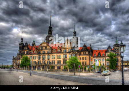 Vista del castello di Dresda - Germania, Sassonia Foto Stock