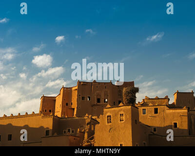 Vista di Ouarzazate città vecchia aka kasbah e gru nido, Marocco Foto Stock