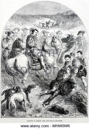 Robert Carr, 1° Conte di Somerset, 1587 - 1645, era un candidato e dei preferiti di King James VI e io, antichi illustrazione circa 1880 Foto Stock