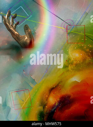 Il futurismo astratto, Rainbow in mano Foto Stock