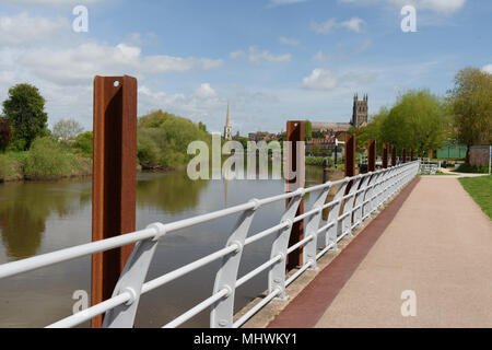 Worcester città sul fiume Severn Foto Stock