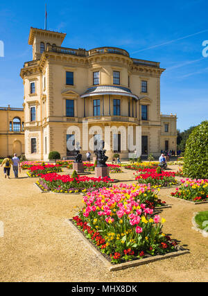 Osborne House nell'Isola di Wight è la ex residenza estiva della Regina Vittoria e il Principe Albert. Foto Stock