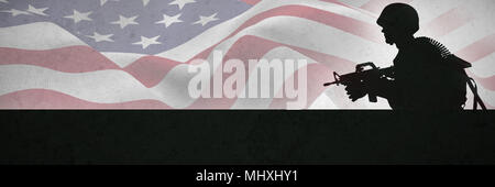 Immagine composita di concentrarsi sulla bandiera degli Stati Uniti Foto Stock