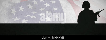 Immagine composita di concentrarsi sulla bandiera degli Stati Uniti Foto Stock