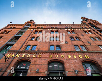 Hamburg Dungeon e Miniatur Wunderland / Wonderland in Miniatura - attrazioni turistiche di Amburgo Speicherstadt warehouse area della città Foto Stock