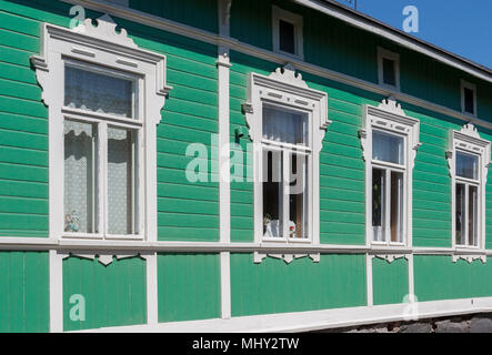 Città storica di timberhouses, città di Rauma, Finlandia Foto Stock